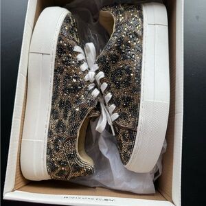 Betsey Johnson Rhinestone Leopard Sneakers
